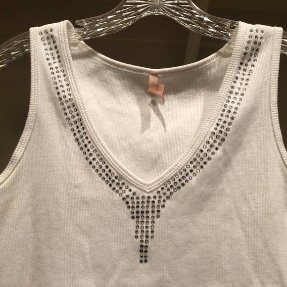 ME & KO Rhinestone Tank Top Size L - Picture 2 of 4
